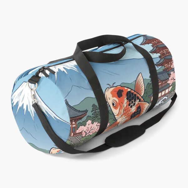 Item preview, JAPAN Travel Illustration - Ukiyo-e Koi Jumping designed and sold by ZUMERI.