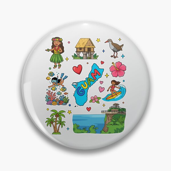 Item preview, Guam Culture Tropical Island and Landmarks Sticker Pattern designed and sold by mashmosh.