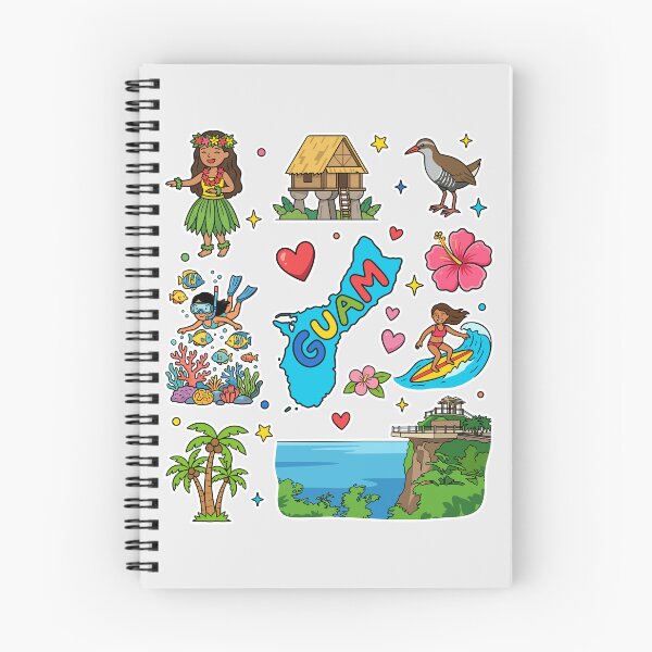 Item preview, Guam Culture Tropical Island and Landmarks Sticker Pattern designed and sold by mashmosh.