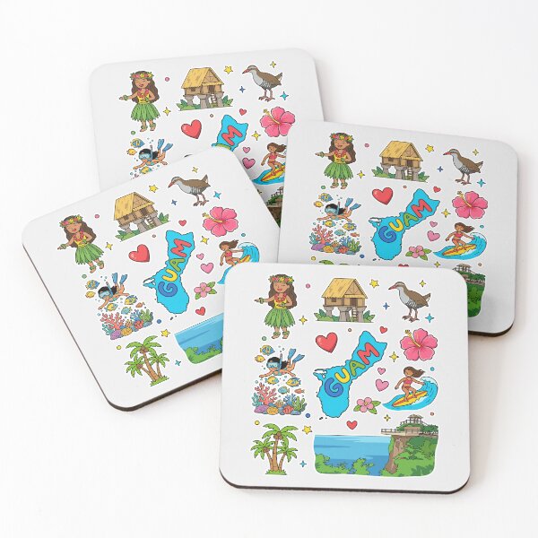 Item preview, Guam Culture Tropical Island and Landmarks Sticker Pattern designed and sold by mashmosh.