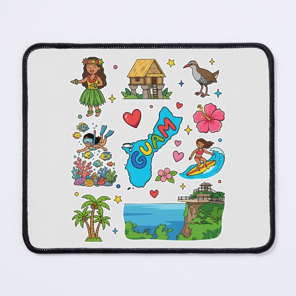 Item preview, Guam Culture Tropical Island and Landmarks Sticker Pattern designed and sold by mashmosh.