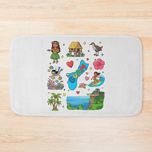 Item preview, Guam Culture Tropical Island and Landmarks Sticker Pattern designed and sold by mashmosh.