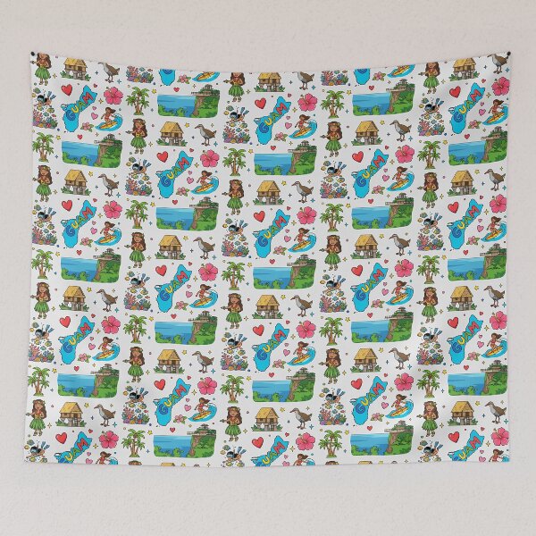 Item preview, Guam Culture Tropical Island and Landmarks Sticker Pattern designed and sold by mashmosh.