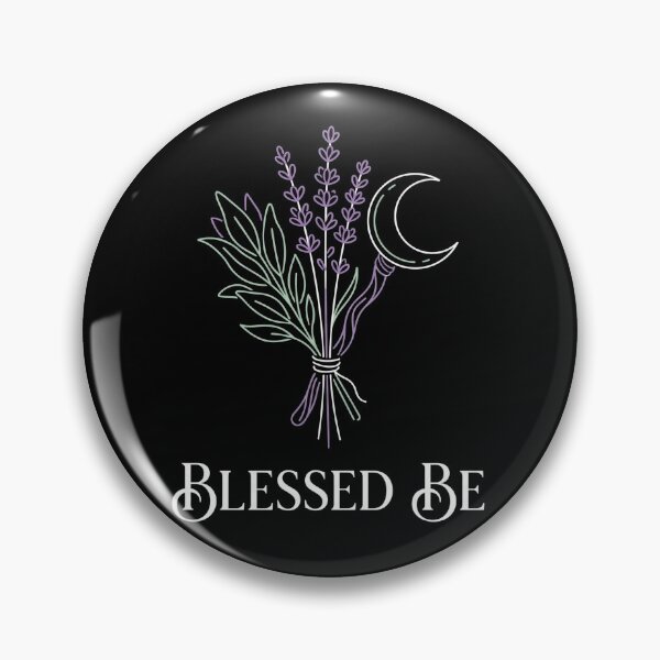 Item preview, Blessed Be Witchy Lavender Botanical Wand Crescent Moon Halloween designed and sold by TeNovaStudio.