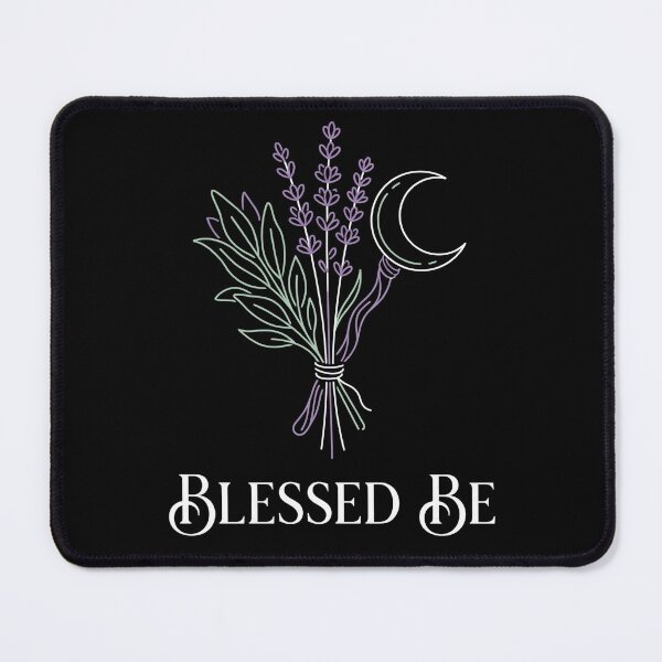 Item preview, Blessed Be Witchy Lavender Botanical Wand Crescent Moon Halloween designed and sold by TeNovaStudio.