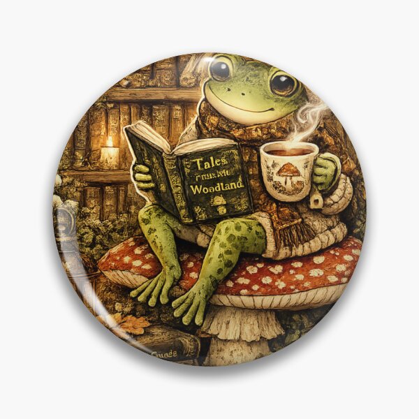 Item preview, Cute Cozy Frog Reading Book on Mushroom designed and sold by Meda2.