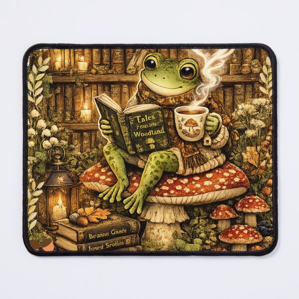 Item preview, Cute Cozy Frog Reading Book on Mushroom designed and sold by Meda2.