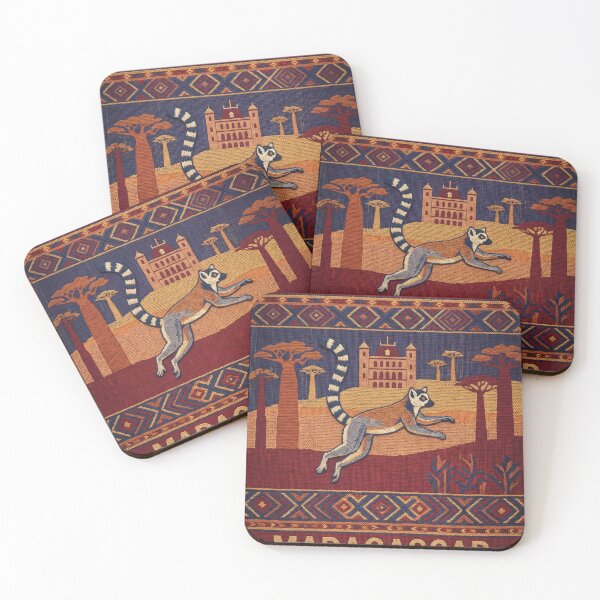 Item preview, MADAGASCAR Travel Illustration - Tapestry Primate Jumping designed and sold by ZUMERI.