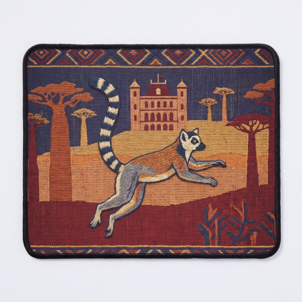 Item preview, MADAGASCAR Travel Illustration - Tapestry Primate Jumping designed and sold by ZUMERI.