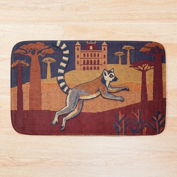 Item preview, MADAGASCAR Travel Illustration - Tapestry Primate Jumping designed and sold by ZUMERI.