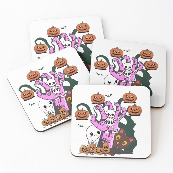 Item preview, Cute Halloween Ghost, Black Cat & Skeleton Pumpkin Spooky Halloween Design designed and sold by Palette _Vibes.
