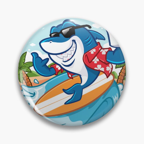 Item preview, Cool Surfing Shark Graphic Funny Summer Beach Vacation Art designed and sold by RiderSpoon.