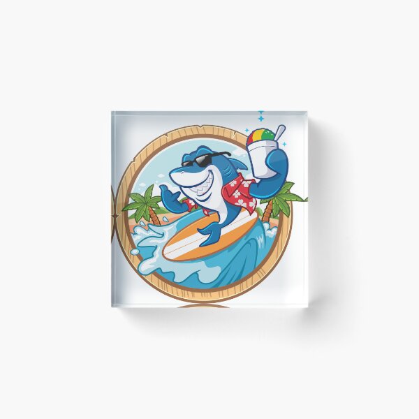 Item preview, Cool Surfing Shark Graphic Funny Summer Beach Vacation Art designed and sold by RiderSpoon.