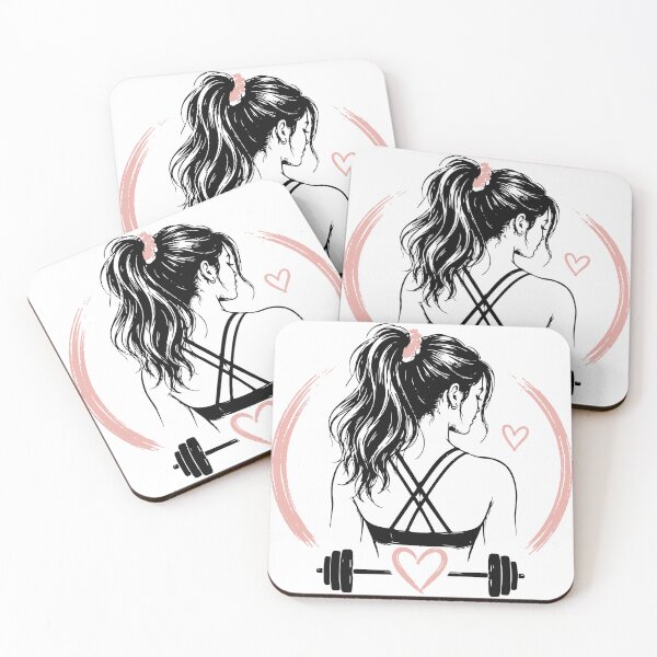Item preview, Minimalist Gym Girl T-Shirt | Barbells & Ponytails Female Fitness Design designed and sold by Sunday.Supply.