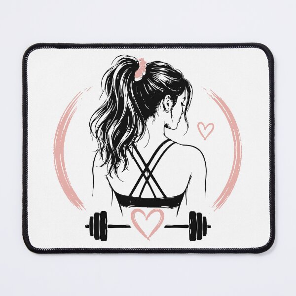 Item preview, Minimalist Gym Girl T-Shirt | Barbells & Ponytails Female Fitness Design designed and sold by Sunday.Supply.