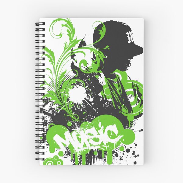 Item preview, Frutiger Metro green grunge graffiti - green swirls and black stencils designed and sold by Pics'Elle Creations.
