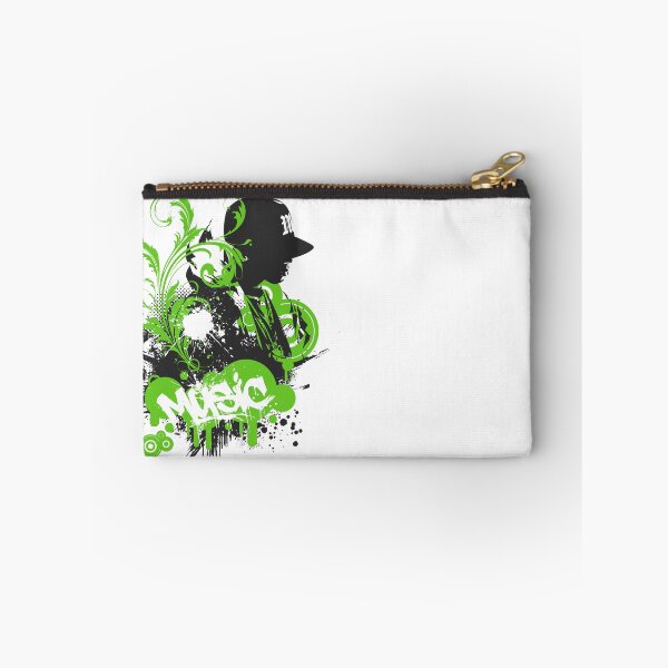 Item preview, Frutiger Metro green grunge graffiti - green swirls and black stencils designed and sold by Pics'Elle Creations.