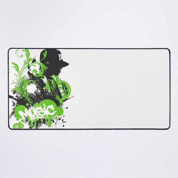 Item preview, Frutiger Metro green grunge graffiti - green swirls and black stencils designed and sold by Pics'Elle Creations.