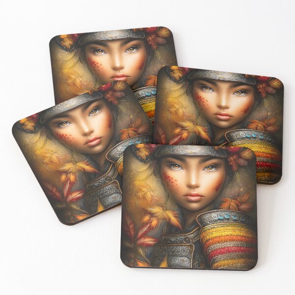 Item preview, Warrior Portrait with Autumn Leaves and Armor designed and sold by Artessie.