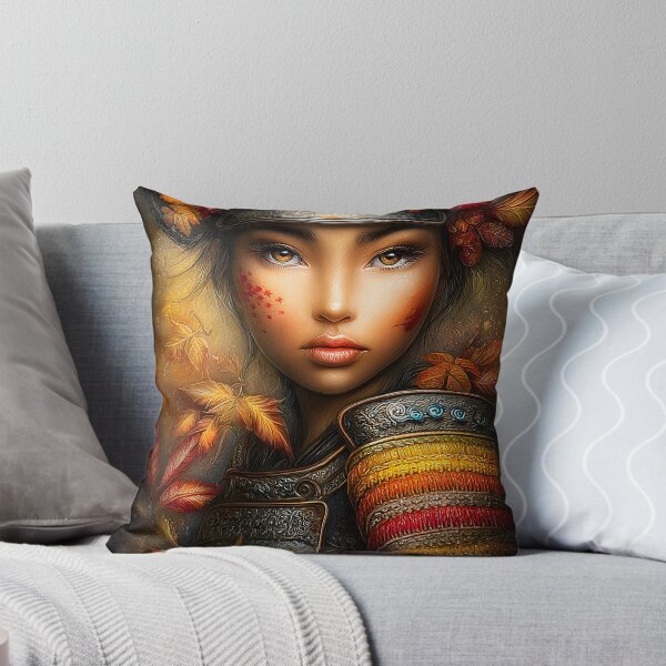 Item preview, Warrior Portrait with Autumn Leaves and Armor designed and sold by Artessie.