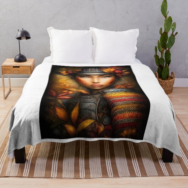 Item preview, Warrior Portrait with Autumn Leaves and Armor designed and sold by Artessie.