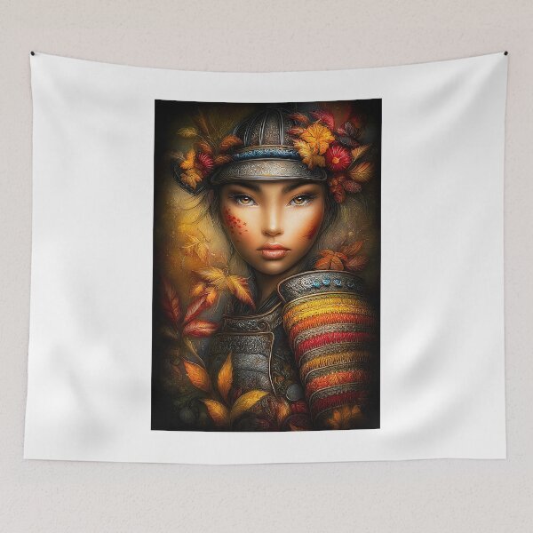 Item preview, Warrior Portrait with Autumn Leaves and Armor designed and sold by Artessie.