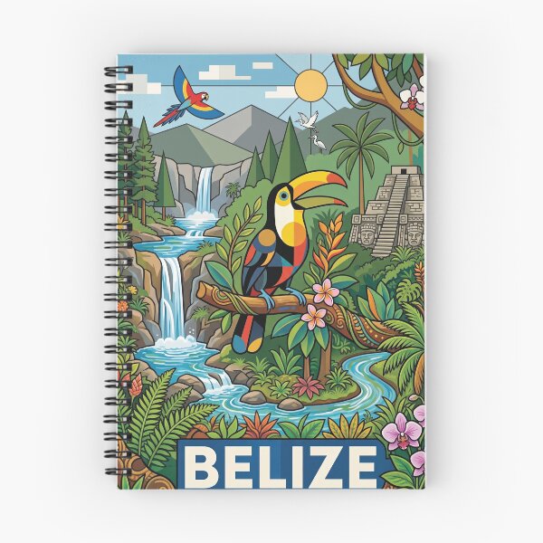 Item preview, BELIZE Travel Illustration - Geometric Toucan Perching designed and sold by ZUMERI.