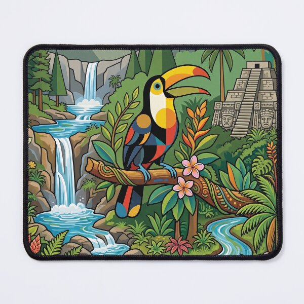 Item preview, BELIZE Travel Illustration - Geometric Toucan Perching designed and sold by ZUMERI.