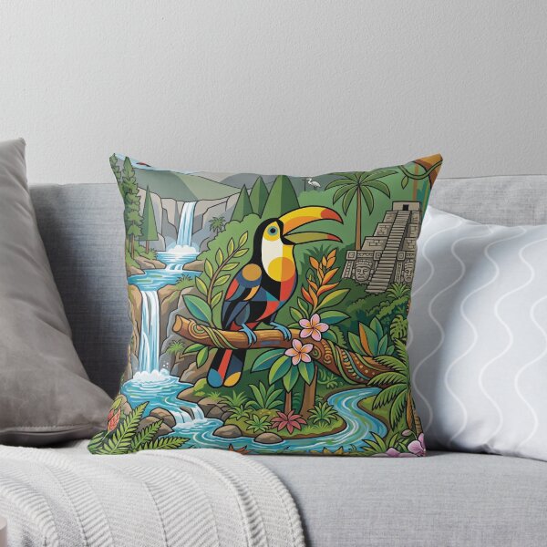 Item preview, BELIZE Travel Illustration - Geometric Toucan Perching designed and sold by ZUMERI.