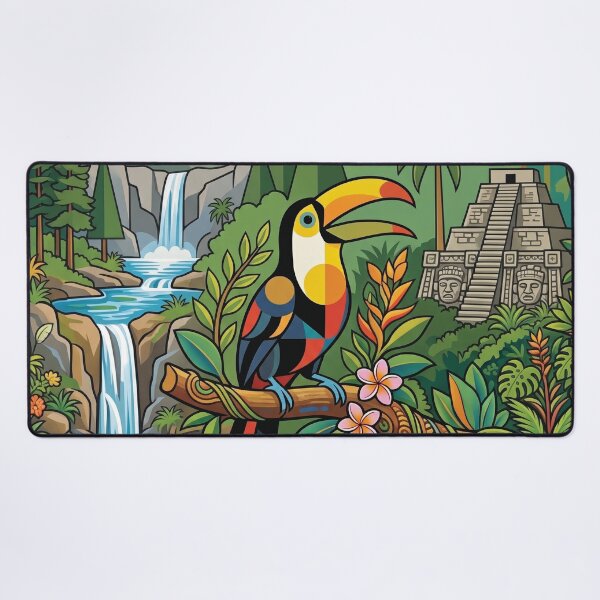 Item preview, BELIZE Travel Illustration - Geometric Toucan Perching designed and sold by ZUMERI.