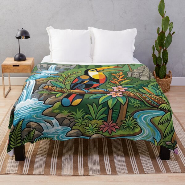 Item preview, BELIZE Travel Illustration - Geometric Toucan Perching designed and sold by ZUMERI.