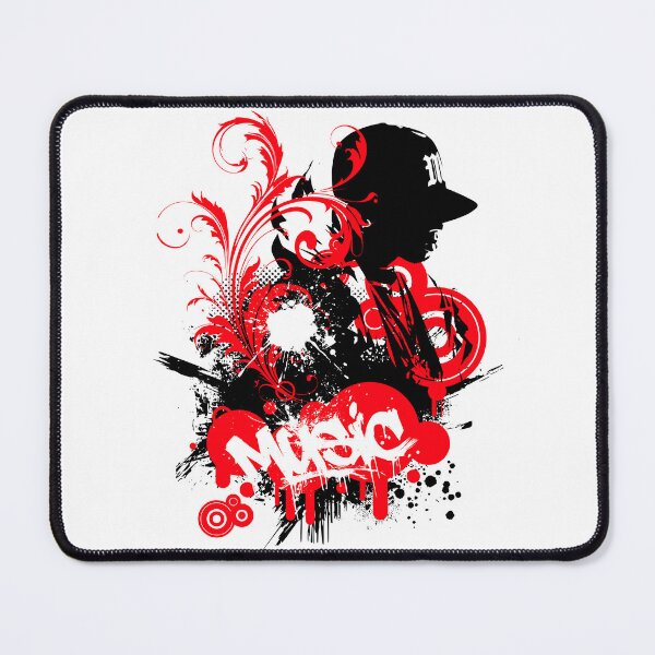 Item preview, Frutiger Metro red grunge graffiti - red swirls and black stencils designed and sold by Pics'Elle Creations.