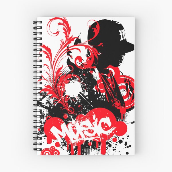 Item preview, Frutiger Metro red grunge graffiti - red swirls and black stencils designed and sold by Pics'Elle Creations.