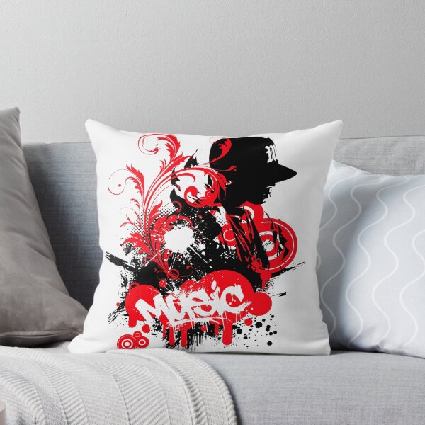 Item preview, Frutiger Metro red grunge graffiti - red swirls and black stencils designed and sold by Pics'Elle Creations.