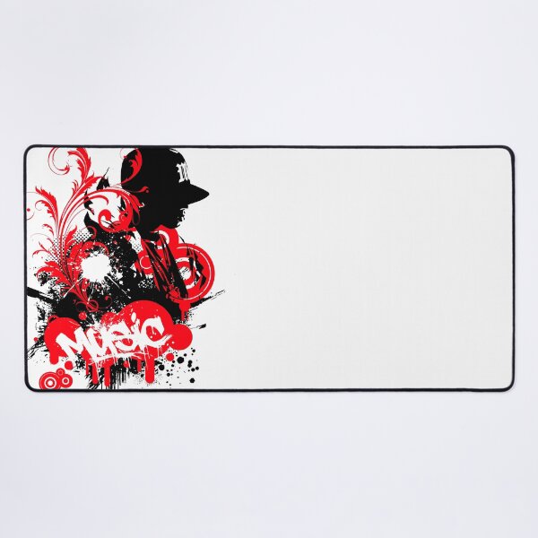 Item preview, Frutiger Metro red grunge graffiti - red swirls and black stencils designed and sold by Pics'Elle Creations.