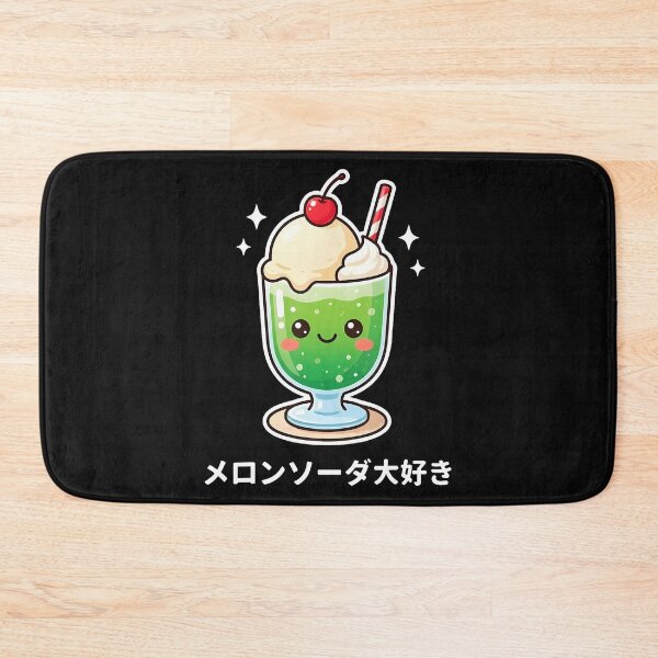 Item preview, Kawaii Japanese Melon Soda Float Cute Retro Cafe Dessert Art designed and sold by JamesCrArt.