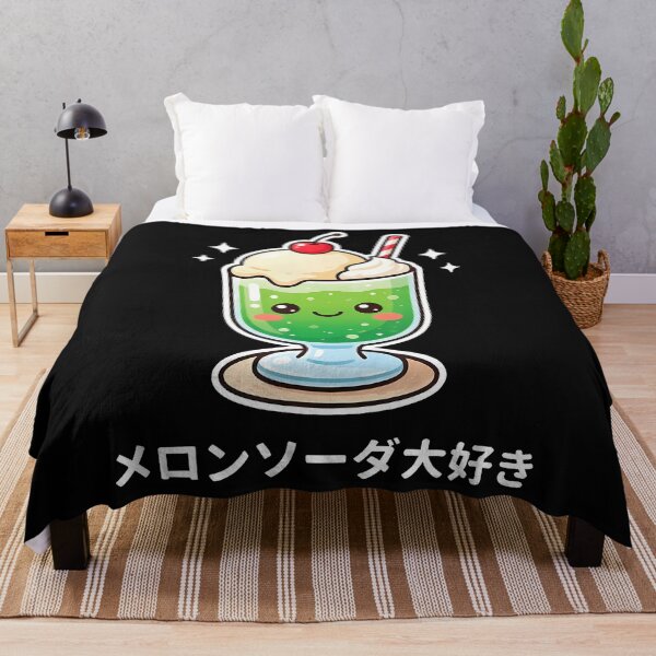 Item preview, Kawaii Japanese Melon Soda Float Cute Retro Cafe Dessert Art designed and sold by JamesCrArt.