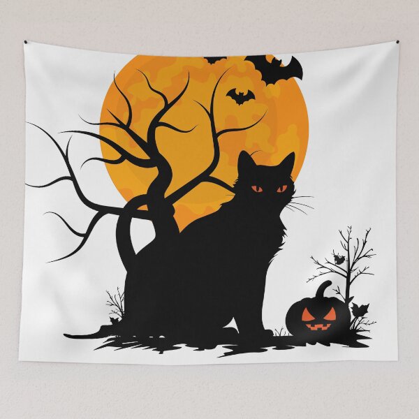 Item preview, Black Cat Magic Spooky Halloween Moon designed and sold by DearBunnyArt.