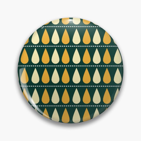 Item preview, Golden Autumn Raindrops Dark Green Geometric Pattern designed and sold by Kimos Creative Store.
