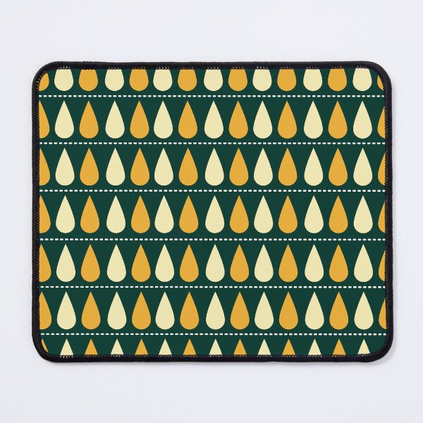 Item preview, Golden Autumn Raindrops Dark Green Geometric Pattern designed and sold by Kimos Creative Store.