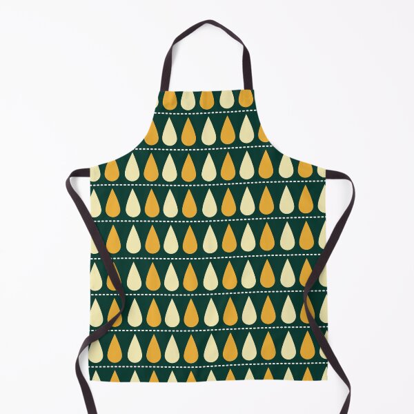 Item preview, Golden Autumn Raindrops Dark Green Geometric Pattern designed and sold by Kimos Creative Store.