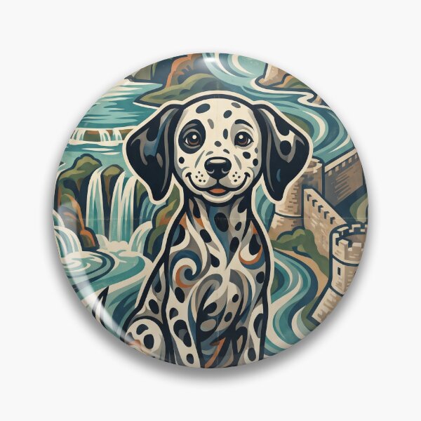 Item preview, CROATIA Vintage Travel Illustration - Spotted Dalmatian Sitting designed and sold by ZUMERI.