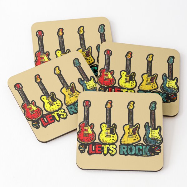 Item preview, Let's Rock | Vintage Design 4 Electric Rock Guitars designed and sold by AstronautMerch.