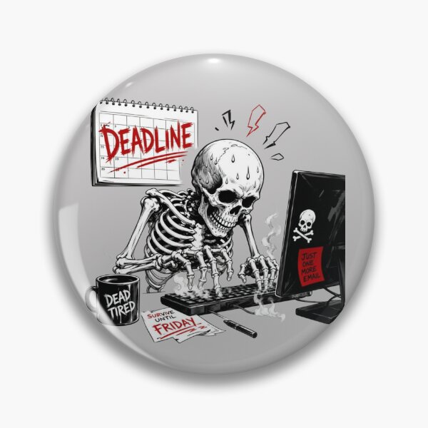 Item preview, Skeleton Deadline Panic: Funny Halloween Office Meme & Corporate Stress Relief Tee designed and sold by Cherie-verse.
