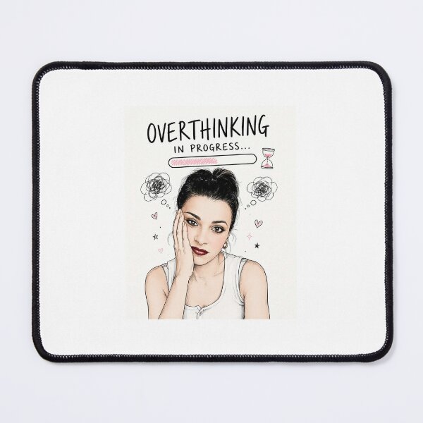 Item preview, Overthinking in Progress – Funny Minimalist Girl Illustration designed and sold by Sztyep88.