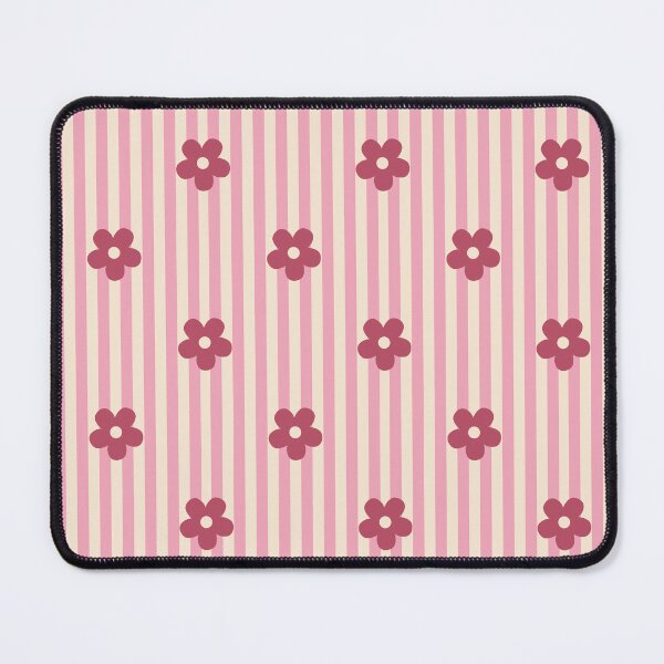 Item preview, Burgundy Floral Pattern | Dark Pink Flowers on Pink Stripes | Retro Pink Floral Stripes Design | Preppy Berry Flower Pattern | Coquette Pink and Burgundy Retro Flowers With Stripes Pattern designed and sold by VivaFy.