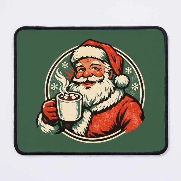 Item preview, Vintage Santa Hot Cocoa – Retro 1960s Christmas Badge Screen Print Holiday Gift designed and sold by Artycom.