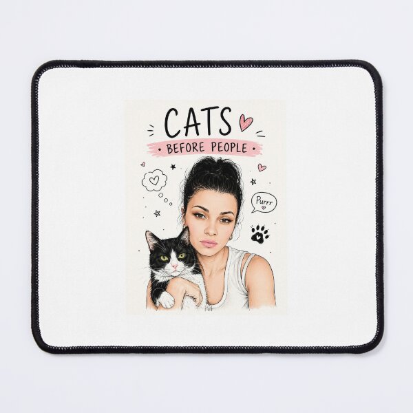 Item preview, Cats Before People – Funny Cat Lover Illustration designed and sold by Sztyep88.