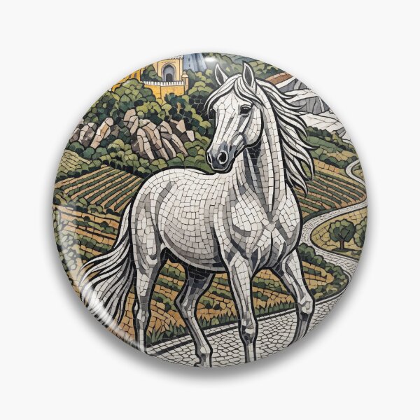 Item preview, PORTUGAL Vintage Travel Illustration - Mosaic Horse Walking designed and sold by ZUMERI.