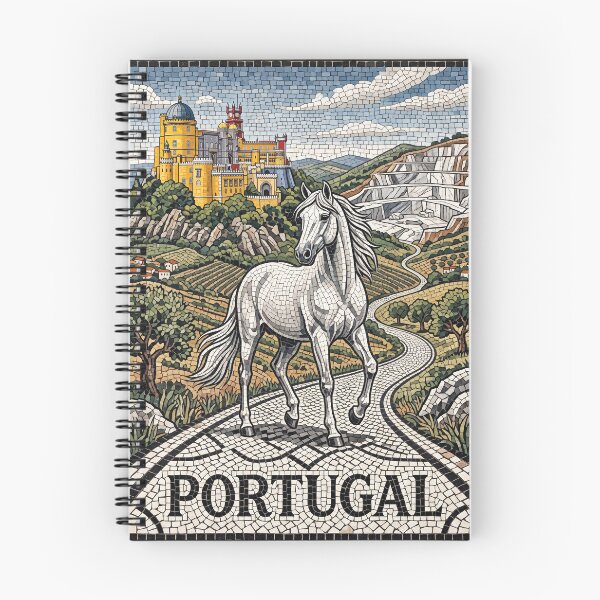 Item preview, PORTUGAL Vintage Travel Illustration - Mosaic Horse Walking designed and sold by ZUMERI.
